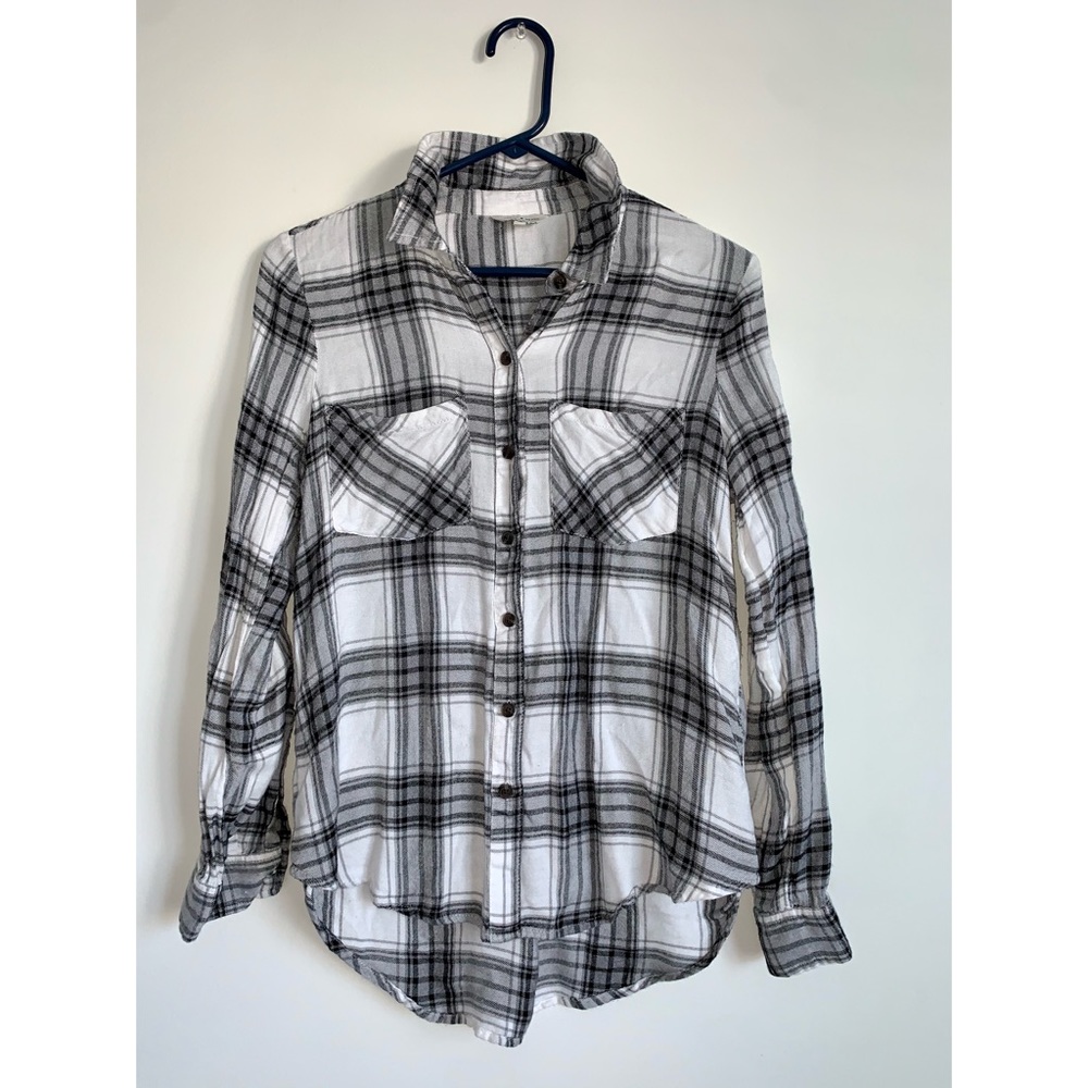 Black and White Button Up Flannel